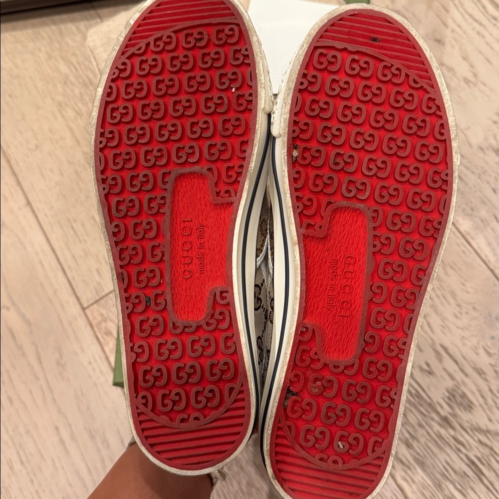 Gucci Monogram Brown Slip-On Sneakers - Picture 6 of 7